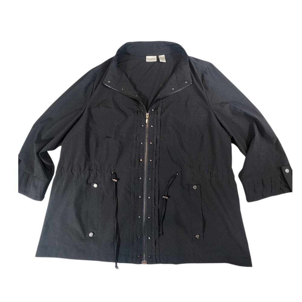 Zenergy by Chico’s Black Utility Zip Front Jacket Women’s Size 3 Lightweight